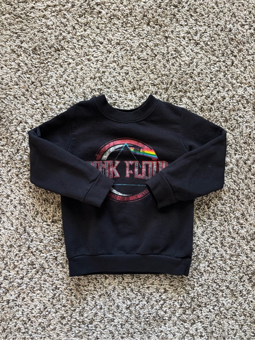 Pink Floyd Black Kids Sweatshirt with Rainbow Prism Logo